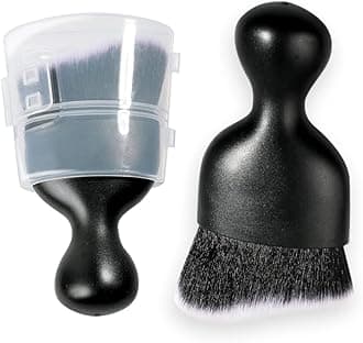 AOCISKA Car Interior Detailing Brush,Soft Bristle Cleaning Brush Car Detailing Brush Dusting Brush,Car Interior Cleaning Tool,Auto Detail Brush Car Dash Duster Brush (Black&White with Cap)