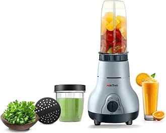 ACTIVA Easy Mix Nutri Mixer Grinder 500W with 2 Jars for Smoothies, Chutney & Shakes, Shock Proof ABS Body, Nano Grinding Technology, 2 Years Warranty (Black)