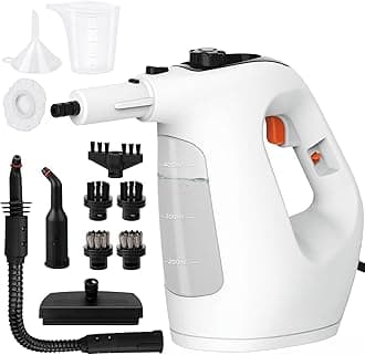 Portable Steam Cleaners,Steam Cleaner Handheld for the home multi purpose,Transparent Water Tank-11-Piece Accessory Kit for Sofa,Shower,Upholstery,Car and More-Unlimited Use Time Steamer Cleaning