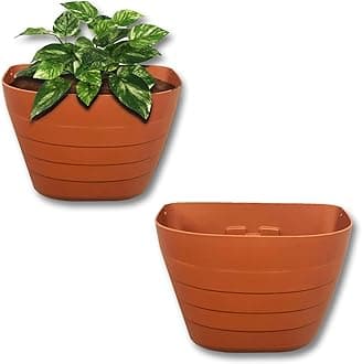 12 Inch Self-Watering Wall Planter for Indoor & Outdoor Use – Vertical Hanging Planter, BPA-Free, UV-Resistant – Perfect for Flowers, Herbs & Vegetables (Terracotta, Without Plug)