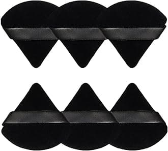 - 6 Pcs Powder Puff Soft Face Makeup Sponge, Loose powder Foundation Blending Sponges Set, Makeup Blender, Contouring, Wedge Triangle Shape Wet & Dry Tool Washable Reusable (Black)