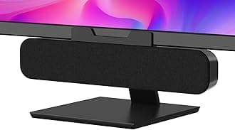 Computer Speakers for Desktop Pc, Monitor Speakers for Laptop,Pc Speakers with Loud Sound,Volume Control Easily Clamps to Monitors(USB-C to USB Adapter Included) (Black)