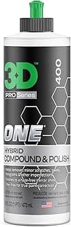 3D One Car Scratch & Swirl Remover Hybrid Rubbing Compound & Polish Buffing Compound for True Paint Correction 16oz Made in USA