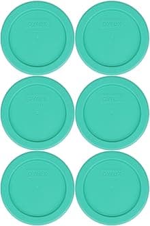 Pyrex 7202-PC 1-Cup Green Food Storage Replacement Lid (6 Pack) - Made in USA