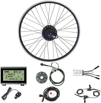 Waterproof 36V/48V 250W Ebike Conversion Kit for Electric Bike 16"/20"/24"/26"/27.5"/28"/29"/700C Fron Wheel Electric Bicycle Hub Motor Kit with Mountain Bike Rim,48V-20in
