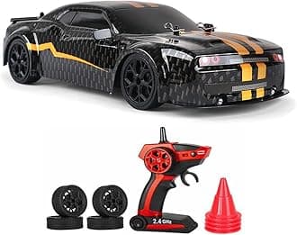 RC Drift Car 1/14 Scale RC Car RTR Remote Control Race Cars Drifting Toy for Boys Kids 4WD 30KM/H RC Vehicle with LED Lights Drift Tires + Racing Tires
