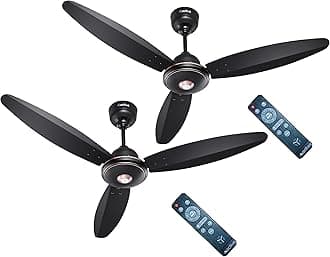 ACTIVA Gracia BLDC Ceiling Fan 1200 MM – 28W Energy-Efficient Motor, BEE 5 star rated, LED Light, Remote, Reversible Airflow, Timer, Silent Operation, 5-Year Warranty, Pack of 2 (Smoke Brown)