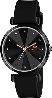 CRESTELLO Silicone Strap Analog Wrist Watch for Women (Black/Blue/Green/Brown) | CR-Ck137