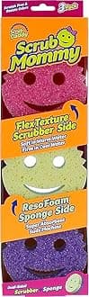 Scrub Daddy Scrub Mommy Sponges - Dish Scrubber + Non-Scratch Cleaning Sponges Kitchen, Bathroom + Multi-Surface Safe - Stain + Odor Resistant Dual-Sided Dish Sponges for Scrubbing (3 Count)