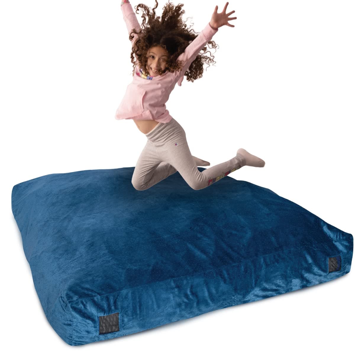 Milliard Crash Pad Sensory Pad with Foam Blocks for Kids and Adults with Washable Cover (5 feet x 5 feet) (Blue)
