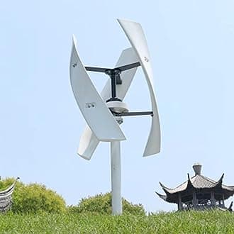 Windmill Generator,6000W Vertical Axis Wind Turbine for Garden,Portable Vertical Wind Turbine Home,with MPPT Controller,Spiral Wind Turbine Generator Kit,for Home Street Lights(White,48V)