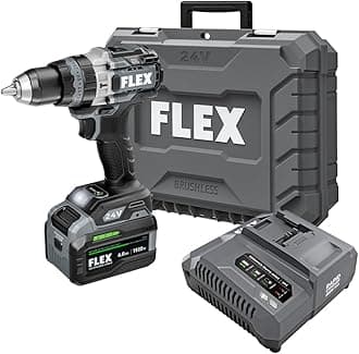 Flex24V Brushless Cordless 1/2-Inch 1,400 In-Lbs Torque 2-Speed Hammer Drill Turbo Mode Kit with 6.0Ah Stacked Lithium Battery and 280W Rapid Charger - FX1271T-1H