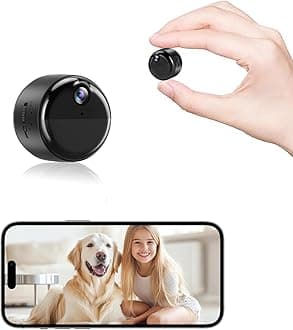 Mini Hidden Camera, Wireless Indoor Camera for Home Safety,1080P WiFi Nanny Cam with Magnetic Bracket,90 Days Battery Life, Auto Night Vision,PIR Motion Detection for Home Safety,Cloud & SD Storage