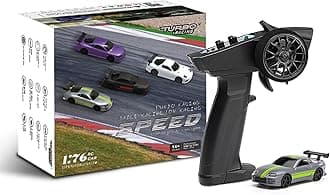 1:76 Turbo Racing Scale RC Sport Car, Table Racing Remote Control Mini Model Car Full Proportional RTR Kit Toys (C73grey)