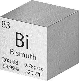 Shimeyao Tungsten Cube Metal Density Cubes Pure Metal High Density Element Cube for Element Collections Lab Experiment Material Hobbies Heavy Small Objects Experience (Bismuth, 1 Inch)
