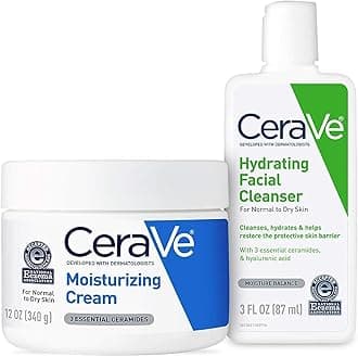 Moisturizing Cream and Hydrating Face Wash Trial Combo | 12oz Cream + 3oz Travel Size Cleanser