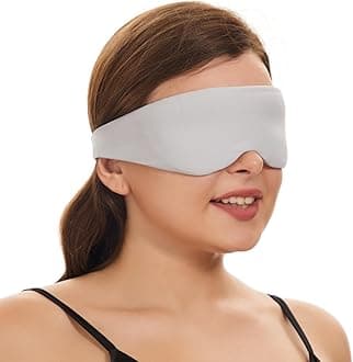 Sleep Mask for Side Sleepers Patented Design, Cup-Shaped and Extra-Soft, 100 Blackout Eye Mask Shades Cover for Men and Women Home or Travel, Machine Washable, Pale Grey