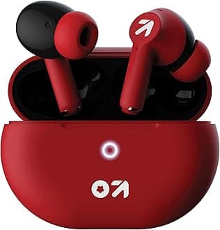 K40 True Wireless in Ear Earbuds with 48H Playtime, Clear Calling 4 Mics, 45ms Low Latency Gaming, Premium Grip, 13mm Bass Drivers, Type-C Fast Charging, BTv 5.3 Ear Buds TWS (Berry Red)