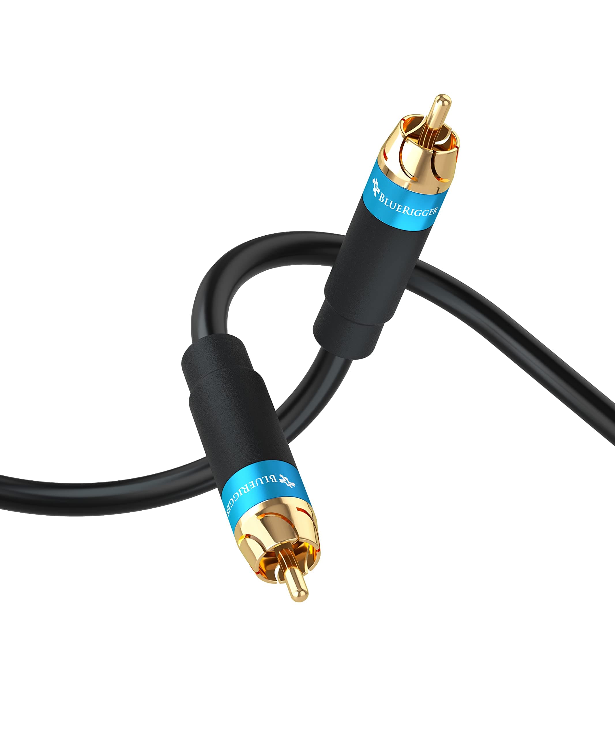 Audio RCA Cable with Gold Plated connectors (1 RCA Subwoofer Cable 8 FT / 2.4 Meters)