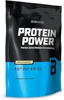 BioTechUSAProtein Power | High Protein, Sugar-Free, Lactose-Free, Gluten-Free | Added Creatine, 500 g, Vanilla