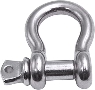 316 Stainless Steel Bow Shackle with Oversized Screw Pin, Marine-Grade Hardware for Anchor Lines, Towing, Dinghies, Canoes, Trailers, Utility Tie-Downs & Off-Road Recovery