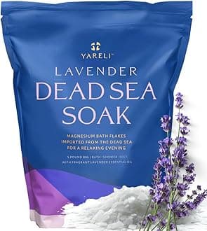 Yareli Magnesium Flakes, 5lb Lavender, Dead Sea Bath and Foot Soak, Alternative to Epsom Salt with Over 250,000mg of Magnesium Chloride Per Bag