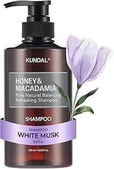 Honey & Macadamia Natural Shampoo [White Musk] Korean Hair Care Shampoo Damage Repair Strengthen, Nourish, with Argan Oil, Free Paraben & Sulfate 16.9 fl oz