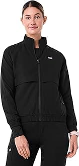 FIGSSydney Scrub Jacket for Women — 5 Pockets, Classic Fit, Mesh Lining, 4-Way Stretch Women’s Scrub Jacket