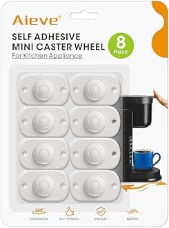 Aieve Appliance Rollers for Kitchen Appliances, 8 Pack Small Appliance Wheels,Self Adhesive Mini Caster Wheels, Swivel Wheels for Countertop