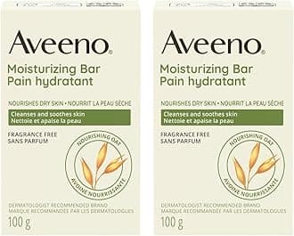 Aveeno Aveeno Moisturizing Bar with Natural Colloidal Oatmeal for Dry Skin, Fragrance Free, 3 Oz (2 Pack)