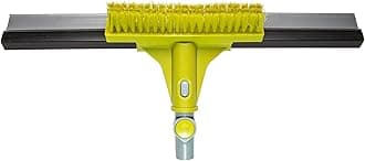 DOCAZOO Telescopic Pole for Cleaning - Window Cleaning Kit, Ceiling Cleaning, Feather Duster, Snow Removal, Window Squeegee, High Reach Indoor & Outdoor Kit - (Head Only - Squeegee with 18 inch Brush)