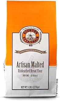 Giusto's Vita-Grain All-Natural Artisan Malted Unbleached Bread Flour, 5lb Bag