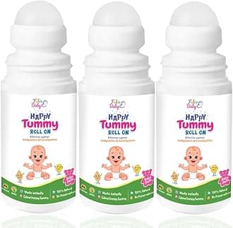 FABIE BABY Happy Tummy Roll On for Baby -40ml (Pack of 3)|Goodness of Hing, Ajwain, Pudina for Colic, Constipation & Indigestion Relief
