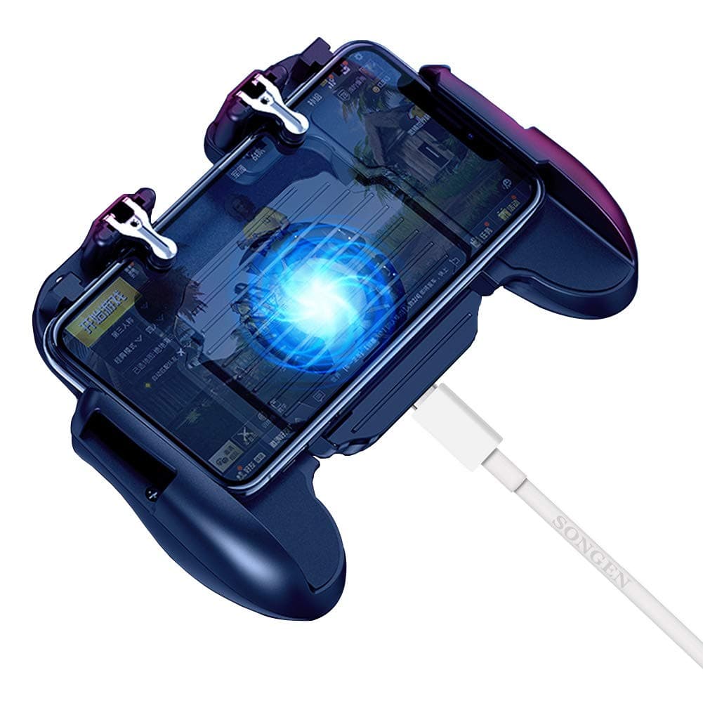 Mobile Game Controller with Cooling Fan for PUBG Mobile Controller Joystick Mobile Gaming Trigger for Android Controller Mobile Gamepad Phone Game Controller Joypad