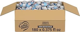 Nestle Coffee mate Coffee Creamer, French Vanilla, Liquid Creamer Singles, Non Dairy, No Refrigeration, 0.375 fl oz Tubs (Pack of 180)