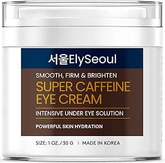 ElySeoul Korean Caffeine Collagen Eye Cream: Puffiness & Dark Circles Under Eye Treatment - Anti-Aging with Peptides & Hyaluronic Acid, 1 oz / 30g
