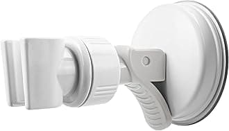 Adjustable Shower Head Holder, Bathroom Suction Cup Bracket for Handheld Shower, Removable Wall Mount (White-1)