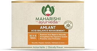 - Amlant For Acidity Heartburn Gas & Bloating, Strengthens Digestive System Helps in reducing Acidity Recurrence Quick Relief from Acidity Clinically Proven Enriched with Haritaki and other 14 other potent Herbs 60 Tablets Pack of 1