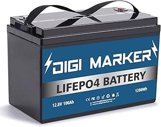 Bluetooth 100AH LiFePO4 Battery, Smart 12V Lithium Battery Rechargeable, Built-in 100A BMS, 2000-5000 Cycles, Mobile Phone APP Monitors Battery SOC Data for RV, Marine, Solar System