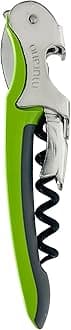 Soft-Touch Murano Two-Step Waiter Corkscrew with Nonstick Spiral (Lime)