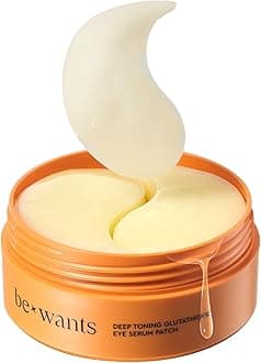 bewants Deep Toning Glutathione Eye Serum Patch | Korean Retinol and Caffeine Eye Patches | Advanced Glutathione Skincare Gel Patch | 60 Undereye Mask Patches