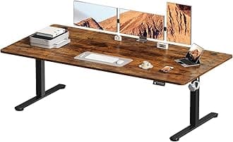 Devoko Electric Standing Desk Height Adjustable Standing Desk 160 x 80 cm, Stand Up Desk for Kids and Adults, Sit Stand Desk Adjustable Height Desk for Home Office (Rustic Brown)