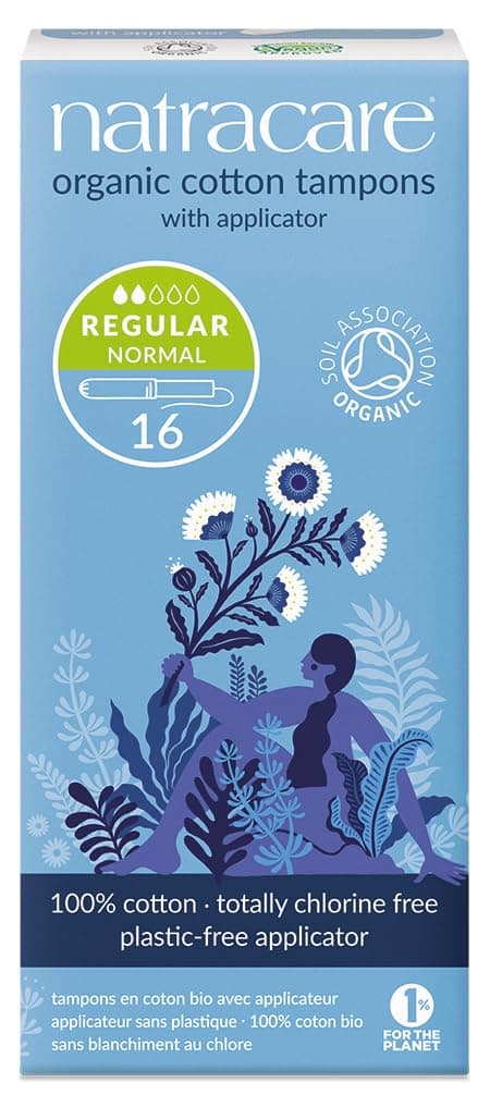 Organic Applicator Tampons Regular Absorbency, Biodegradable Card Applicator | 1 Pack of 16 Tampons
