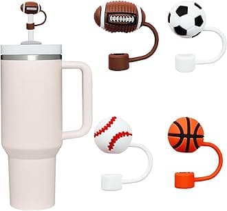 4Pc Straw Cover for Stanley Cup, Silicone Straw Topper for Stanley Cup 30&40oz with Tumblers, 10mm 0.4in Lid Accessories (Reusable)