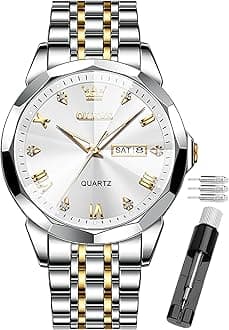 Male Wrist Watches, Analog Quartz Business Stainless Steel Waterproof Luminous Watches Luxury