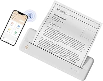 Wireless Portable Printer - Bluetooth Thermal Printer for Travel, Mobile Office, School, Home Compatible with iOS Android