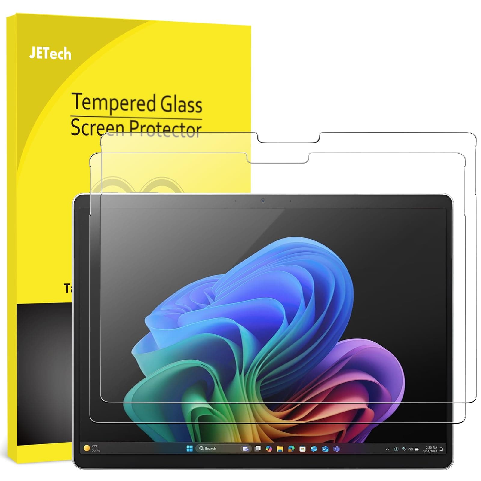 - JETech Screen Protector for Surface Pro 11/10 (2024)/Pro 9 (2022) 13-Inch, 9H Tempered Glass Film, Support Surface Pen, HD Clear, 2-Pack
