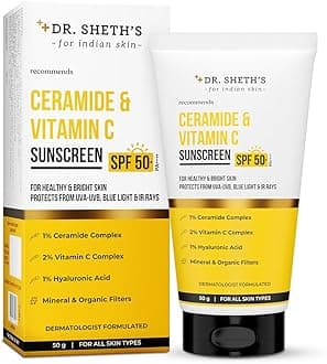 Sun Cream with Ceramides and Vitamin C SPF 50+ PA+++ | One Step Routine for Summer | For Women and Men | UVA and UVB Sun Protection | 1.76 oz / 50 g