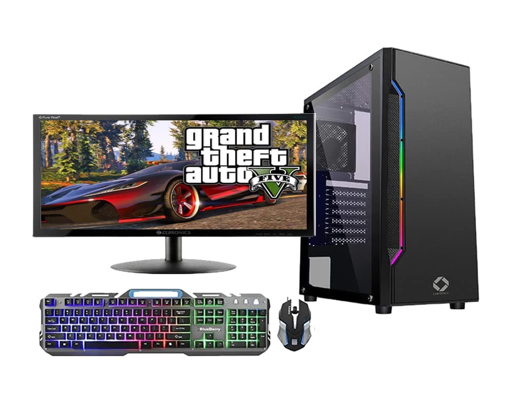 Gaming pc Full Setup Desktop Windows Intel Core i5 3470 16GB (8+8) RAM 256GB SSD 1TB HDD, GT 730 4GB DDR5 Graphic Card, 20 Full HD Monitor, Gaming Keyboard Mouse WiFi AS Free Gifted