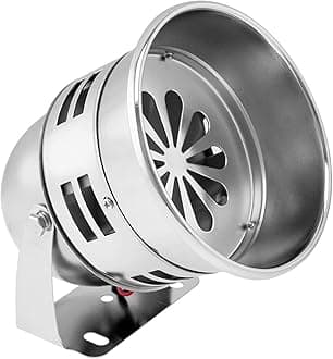 Vixen Horns Loud Electric Motor Driven Metal Alarm/Siren (Air Raid) 12V Chrome Plated VXS4006C